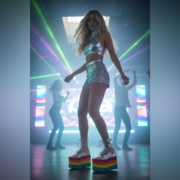 NIB Size 6 Dolls Kill Current Mood Happy Daze Platforms - Picture 4 of 16